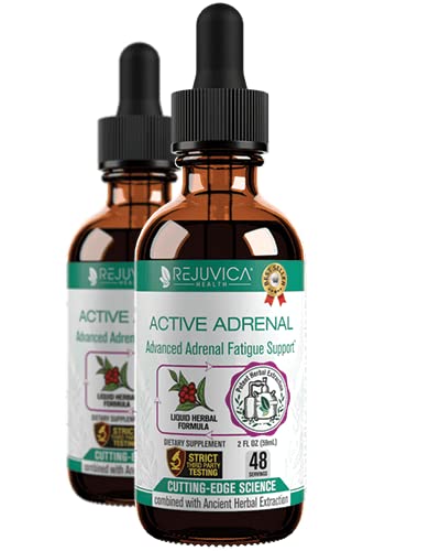 Flacon de 372g de Active Adrenal de Rejuvica Health avec étiquette clairement visible