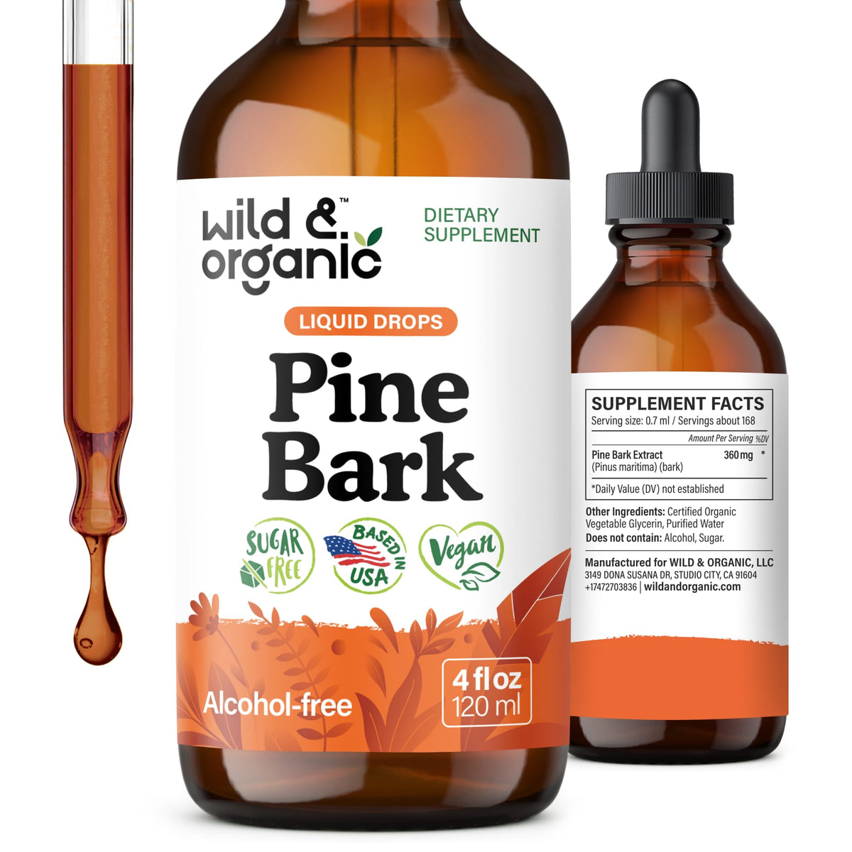 Flacon de 4 fl. oz. d'extrait de bourgeon de pin Wild & Organic
