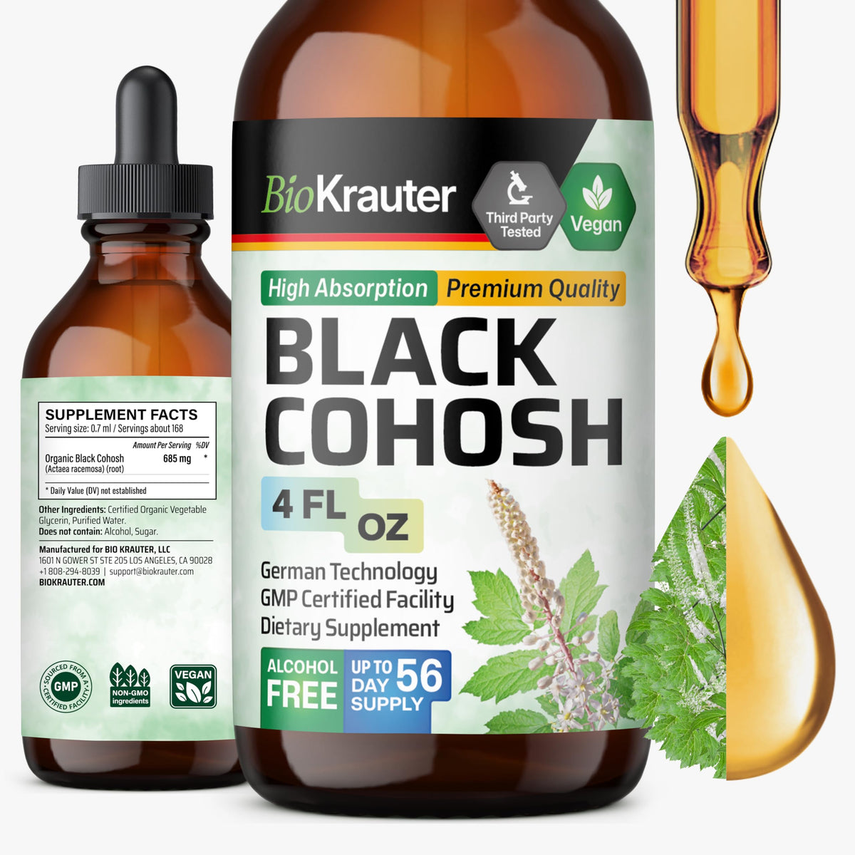 Flacon de 4 fl oz de BIO KRAUTER Compléments Menopause vu de face