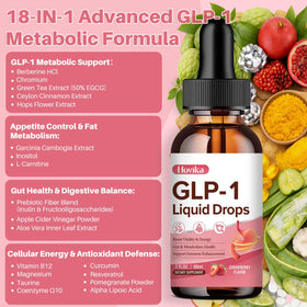 Flacon de 4 Fl Oz de complément GLP-1 Hovika