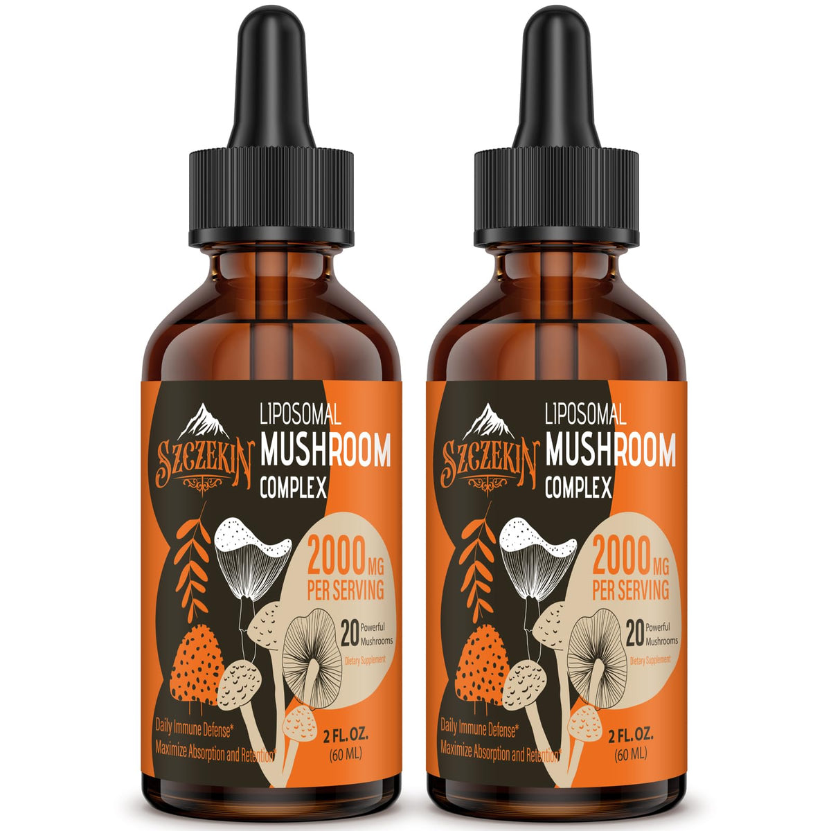 Flacon de 4 Fl Oz de complexe de champignons liposomaux SZCZEKIN