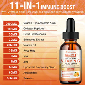 Flacon de 4 FL Oz de gouttes de vitamine C Fudualvdel