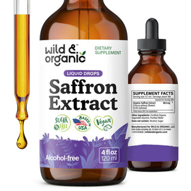 Flacon de 4 oz de compléments alimentaires Wild & Organic au safran