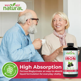 Flacon de 473 ml du complément alimentaire fer liquide Why Not Natural