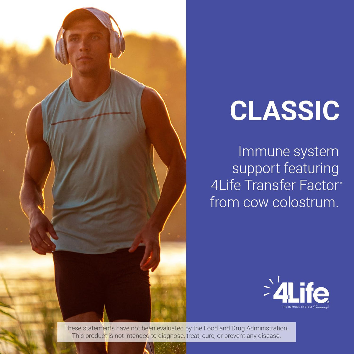 Flacon de 4Life Complément Alimentaire Classic avec étiquette visible