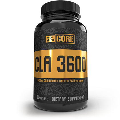 Flacon de 5% Nutrition Core CLA 3600 90 gélules vue de face