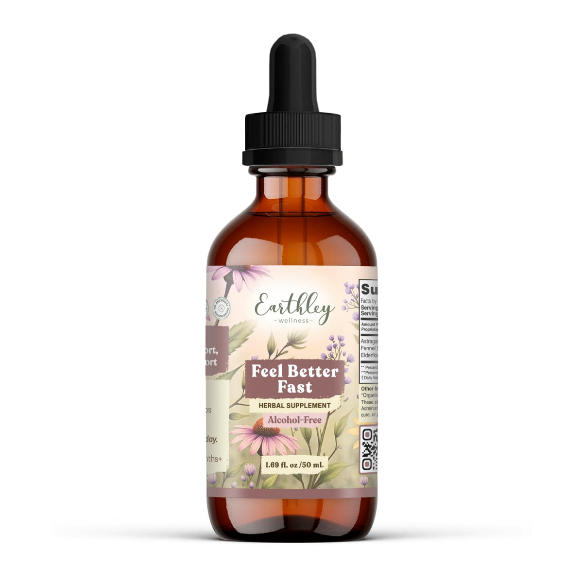 Flacon de 50 ml de Feel Better Fast d'Earthley Wellness avec étiquette