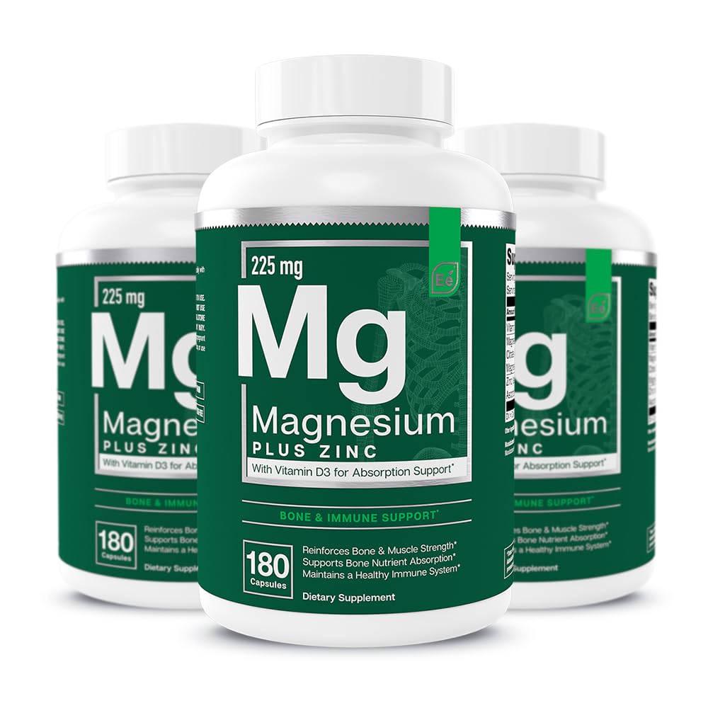 Flacon de 540 g de Magnésium Plus Zinc d'Essential Elements, vue de face