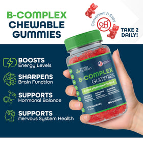 Flacon de 540g de gummies de vitamines B Complexe INTEGO NUTRITION, côté