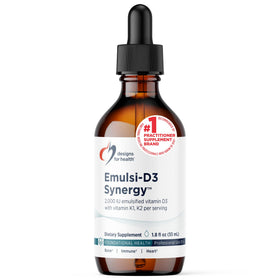 Flacon de 55 ml de Emulsi-D3 Synergy avec étiquette visible