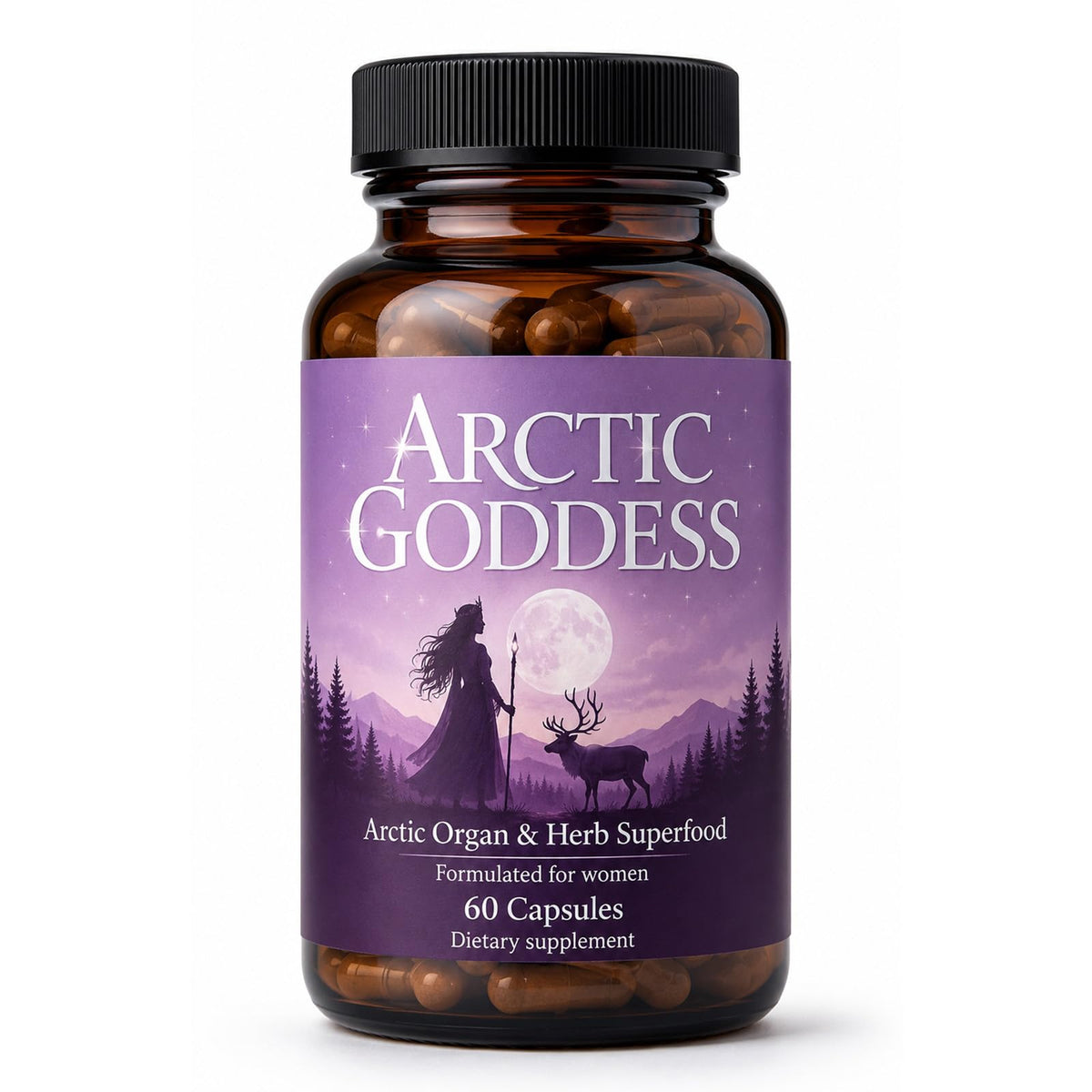 Flacon de 60 capsules Arctic Goddess Complément Alimentaire pour Femmes vue avant