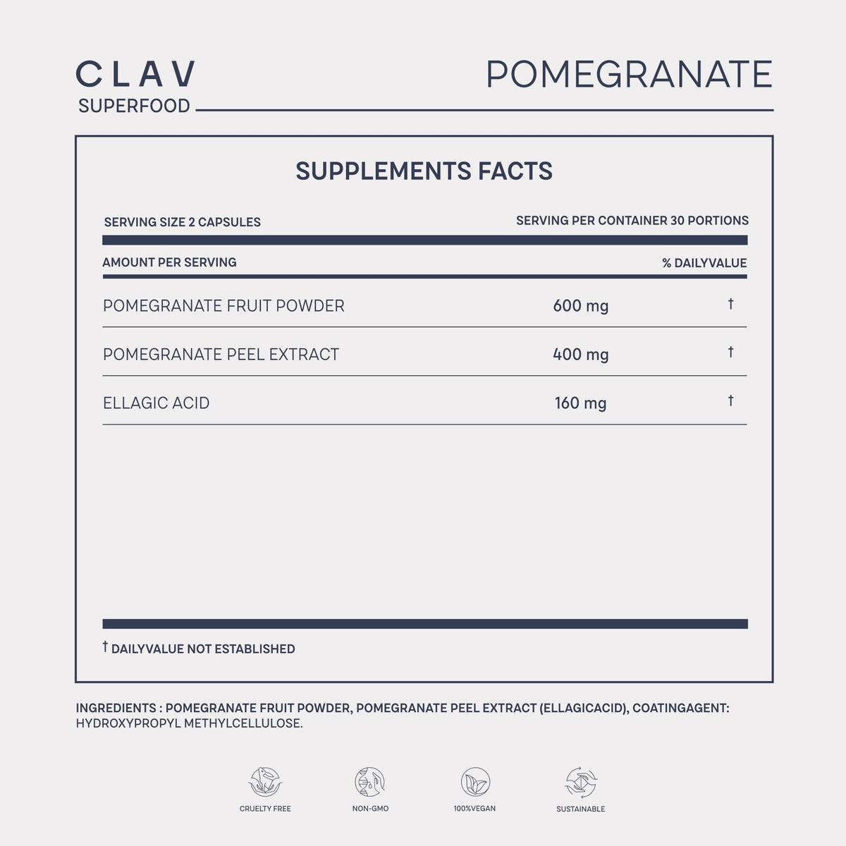 Flacon de 60 capsules CLAV sur une étagère