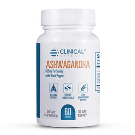 Flacon de 60 capsules d'Ashwagandha Clinical Effects vue de face