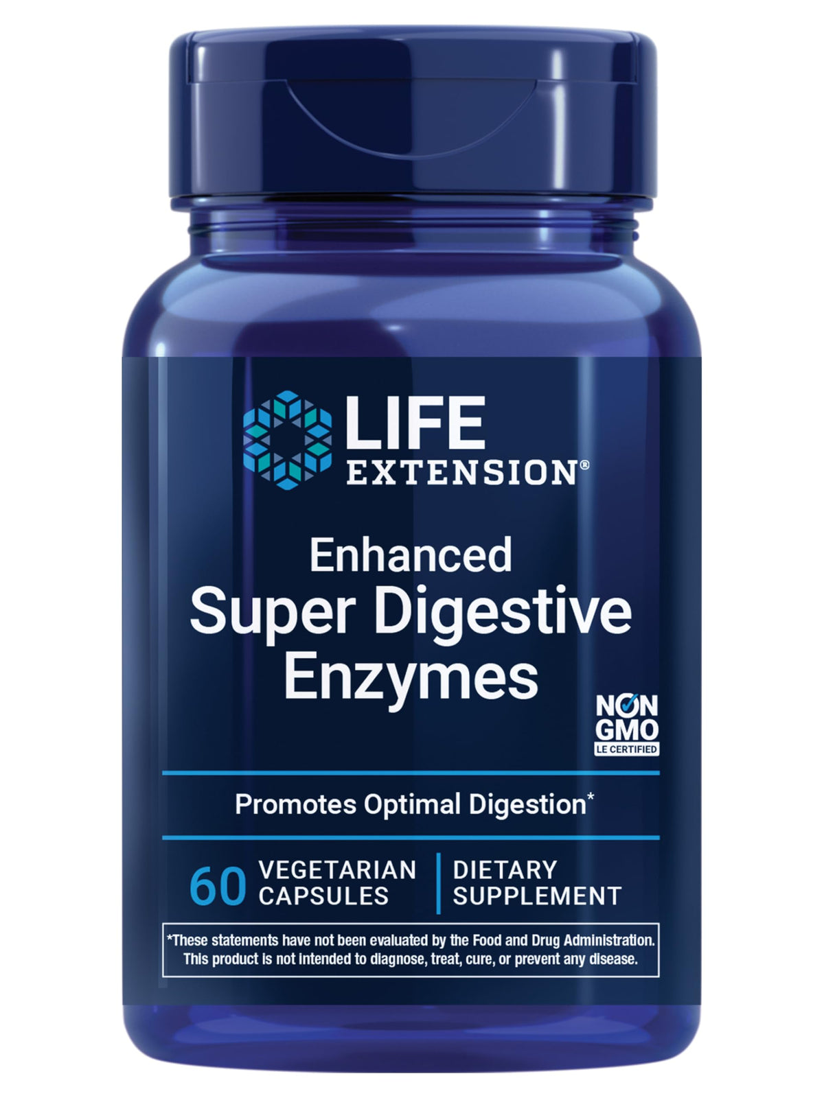 Flacon de 60 capsules d'enzymes daily Life Extension