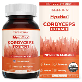 Flacon de 60 capsules d'extrait de champignon cordyceps bio Triquetra Health