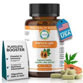 Flacon de 60 capsules d'extrait de feuille de papaye TRUEMED