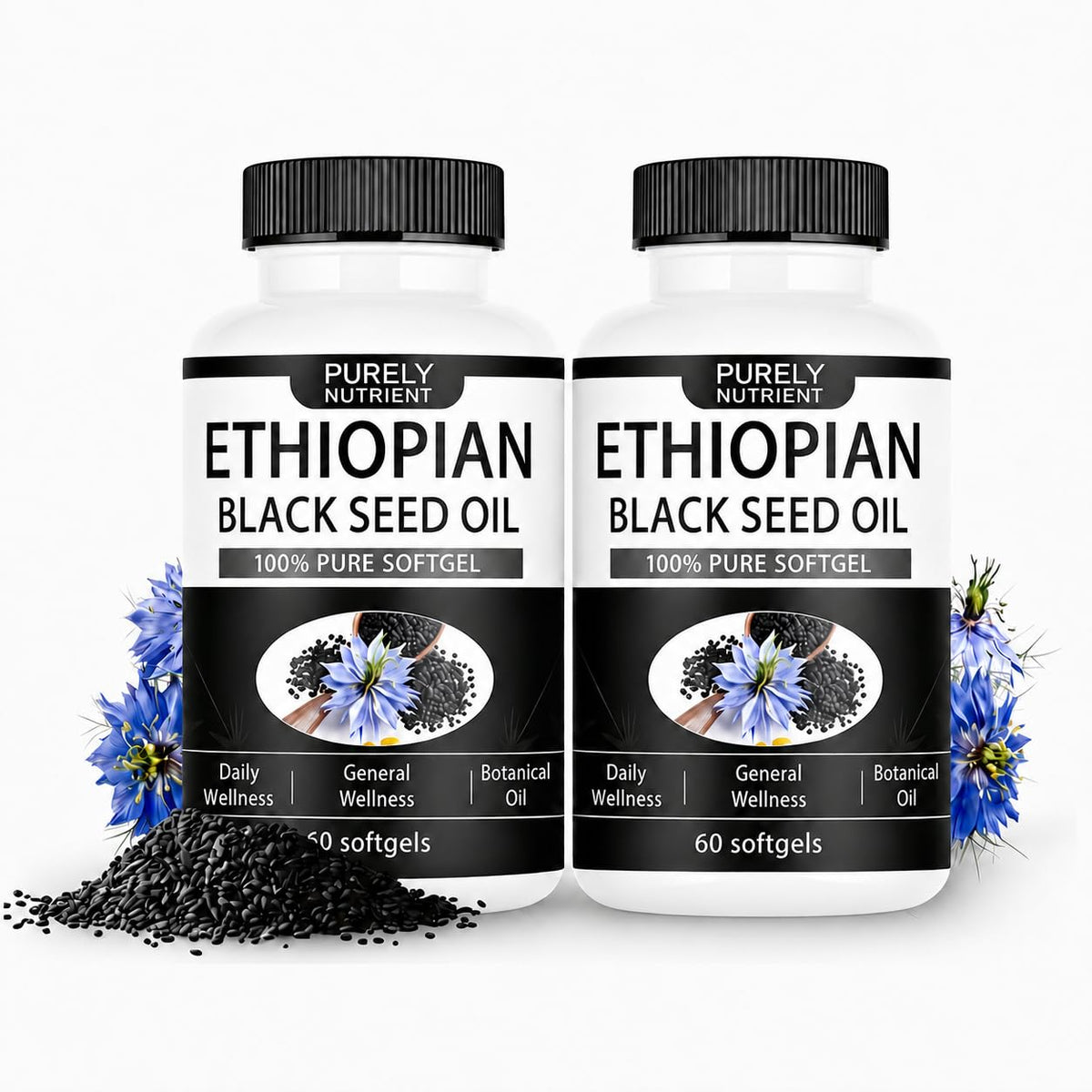 Flacon de 60 capsules d'huile de graines noires éthiopiennes Khmiole
