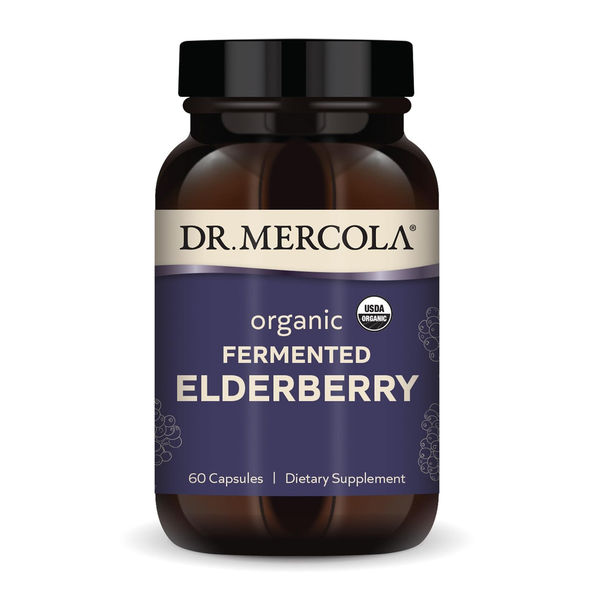 Flacon de 60 capsules de baies de sureau fermentées Dr. Mercola