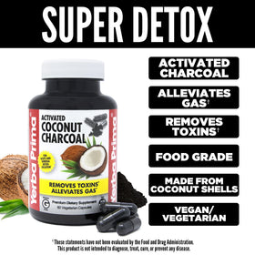 Flacon de 60 capsules de charbon actif de coco Yerba Prima