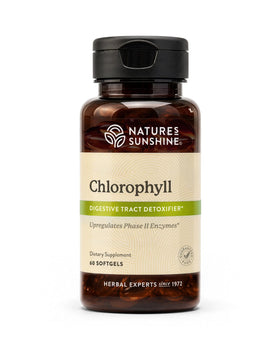 Flacon de 60 capsules de chlorophylle Nature's Sunshine vue de face