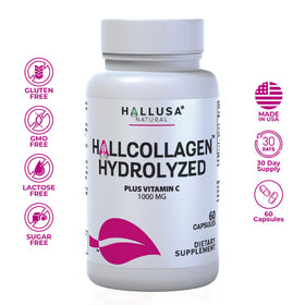 Flacon de 60 capsules de collagène Hallusa Natural