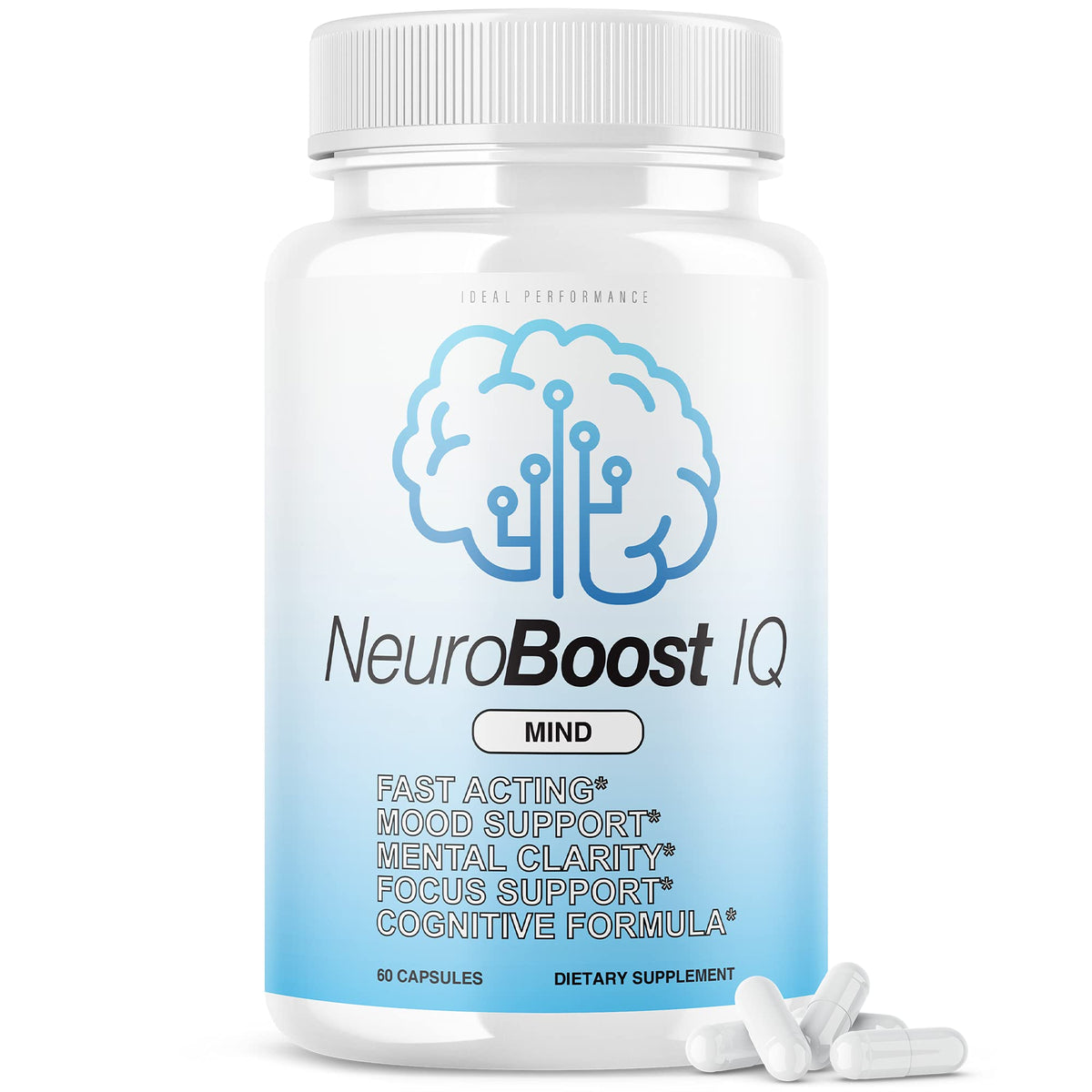 Flacon de 60 capsules de complément alimentaire Neuro IQ d'IDEAL PERFORMANCE