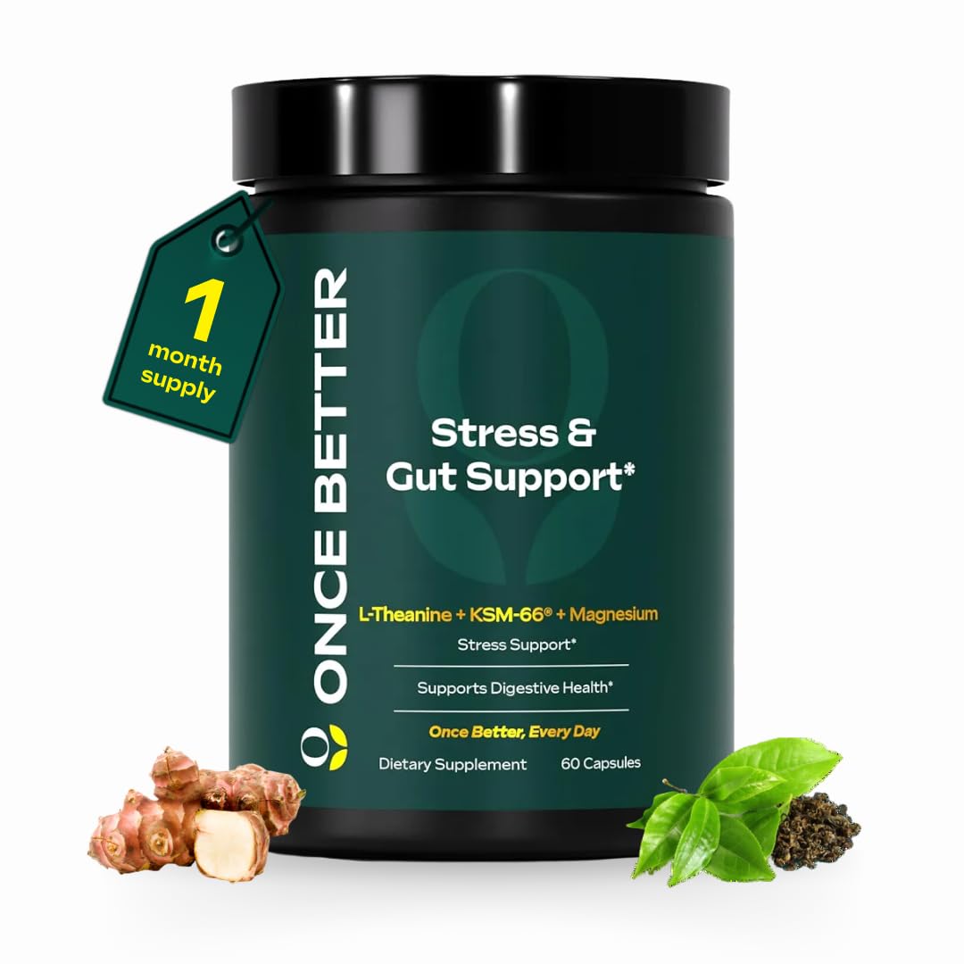 Flacon de 60 capsules de complément alimentaire Once Better avec Ashwagandha KSM-66®