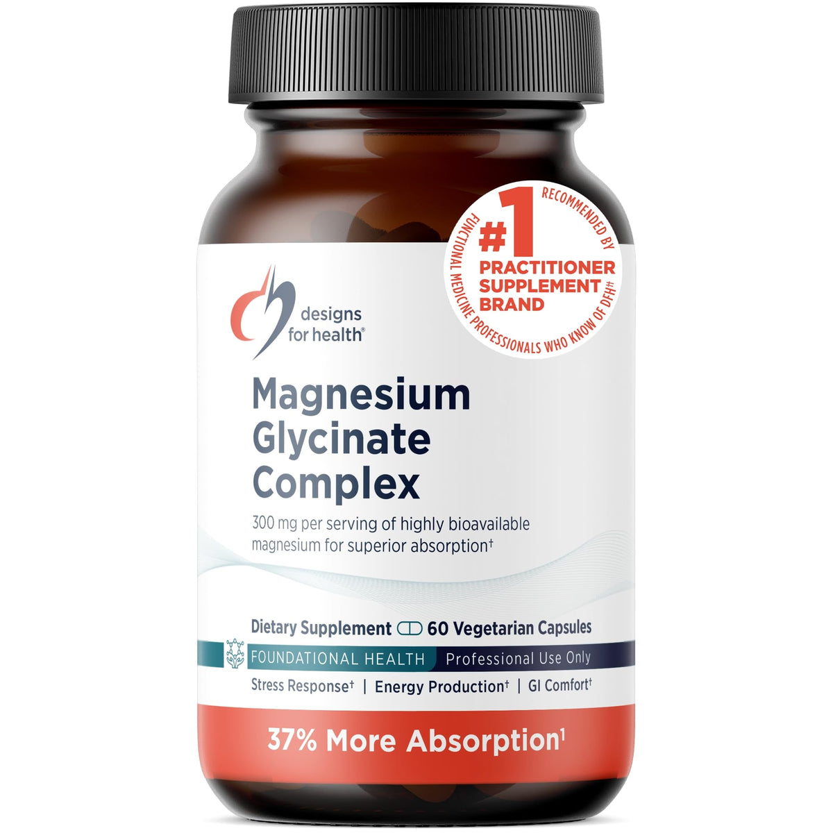 Flacon de 60 capsules de complexe de glycinate de magnésium Designs for Health