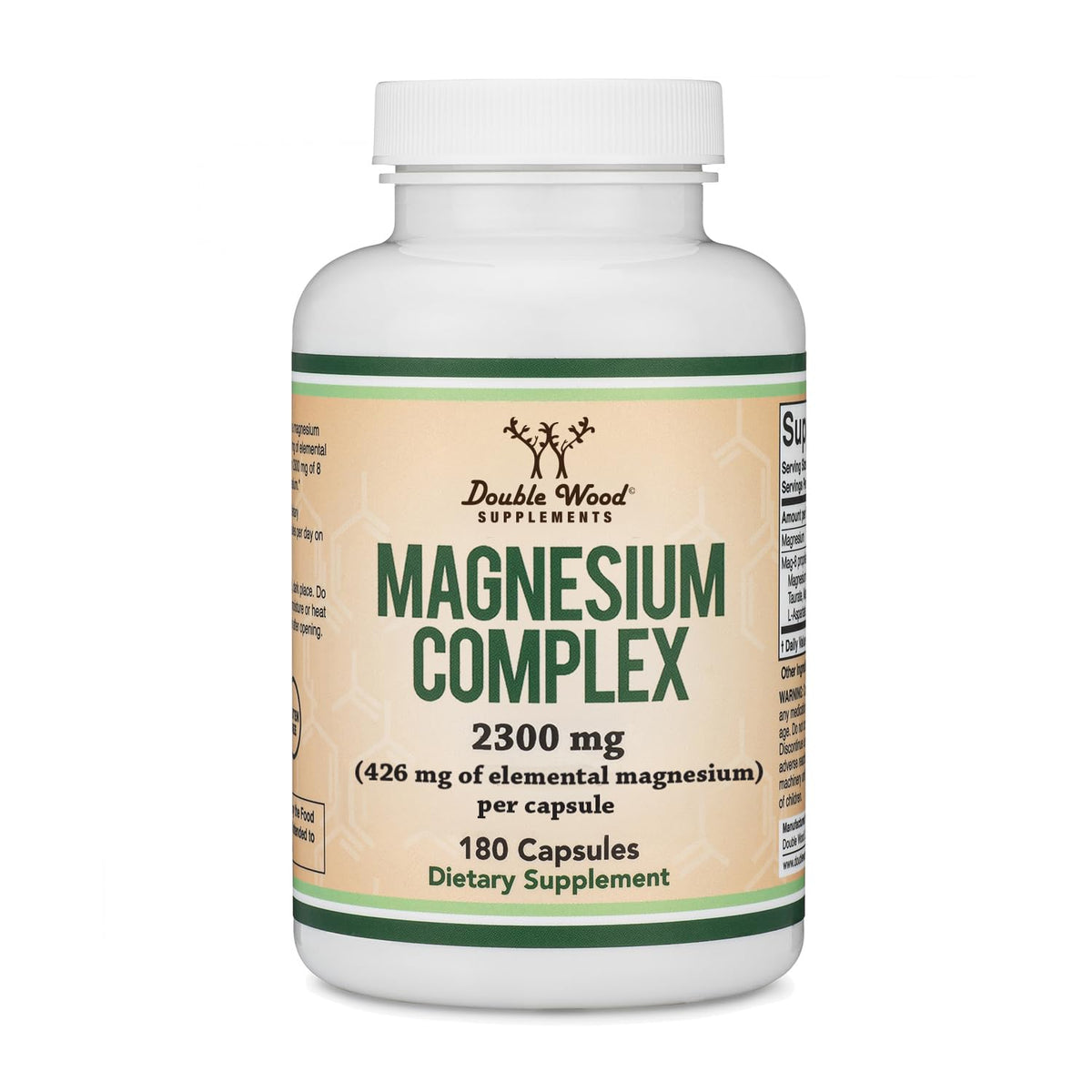 Flacon de 60 capsules de complexe de magnésium Double Wood