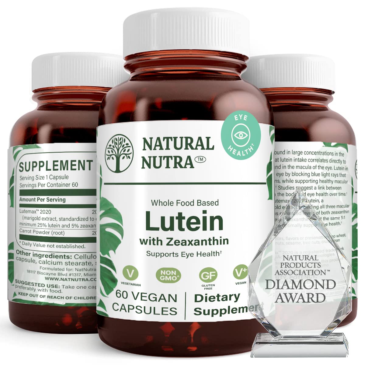 Flacon de 60 capsules de Luteine et Zeaxanthine Natural Nutra
