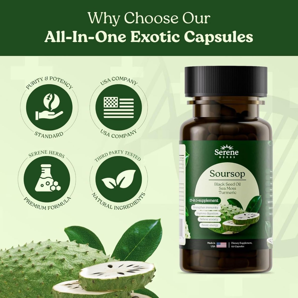 Flacon de 60 capsules de mousse de mer Serene Herbs