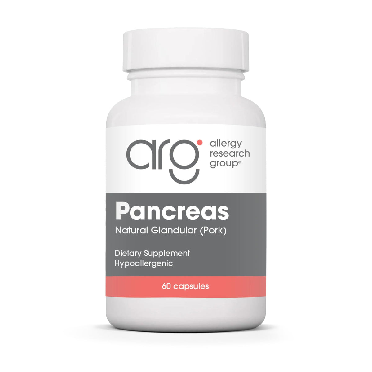 Flacon de 60 capsules de Pancreas Glandulaire 425 mg d'Allergy Research Group