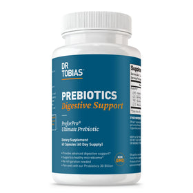 Flacon de 60 capsules de prébiotiques Dr. Tobias vue avant