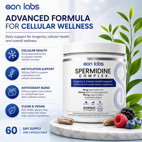 Flacon de 60 capsules de spermidine eon labs avec étiquette