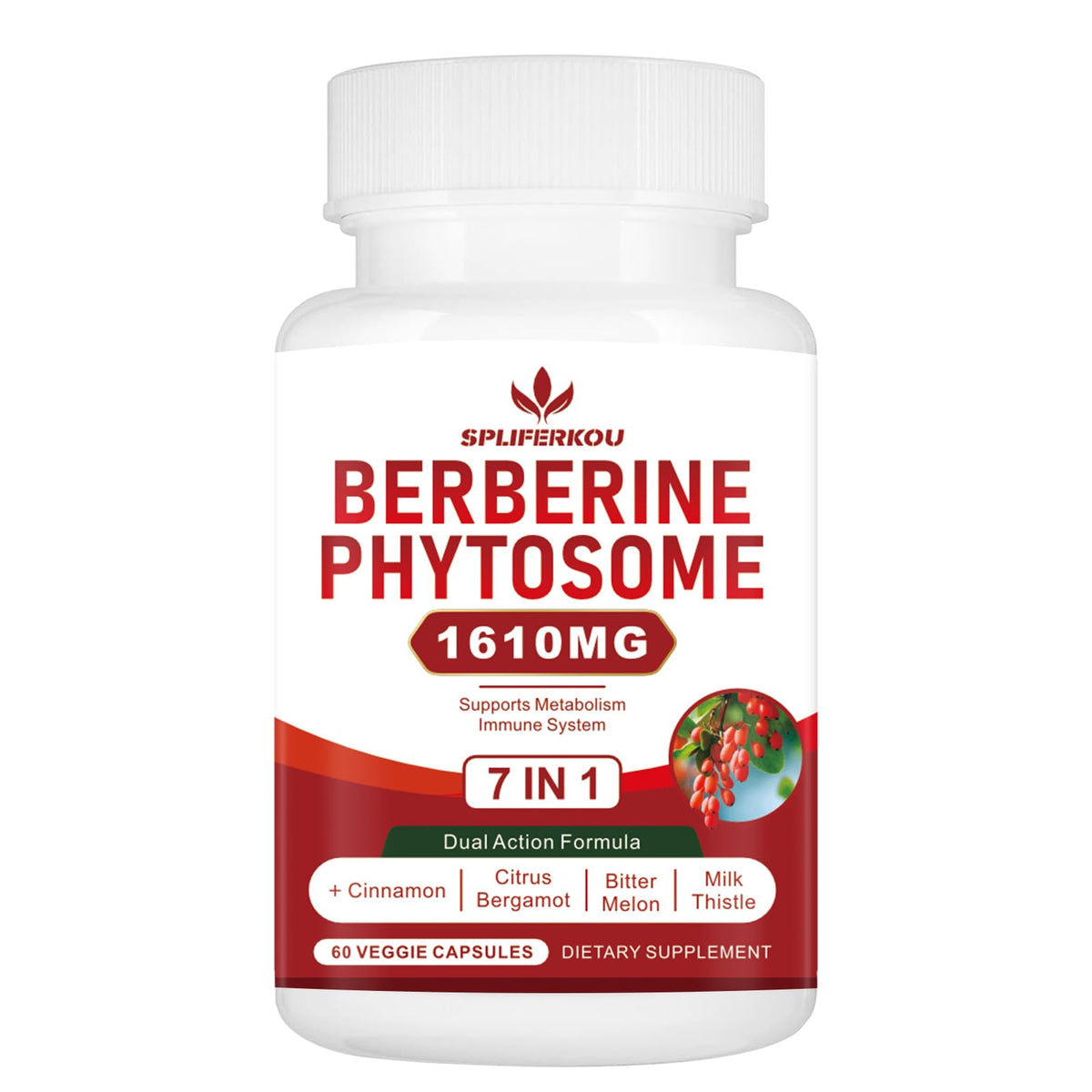 Flacon de 60 capsules de Spliferkou 7-en-1 Berbérine