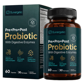 Flacon de 60 capsules de Sunergetic 4-en-1 Probiotiques