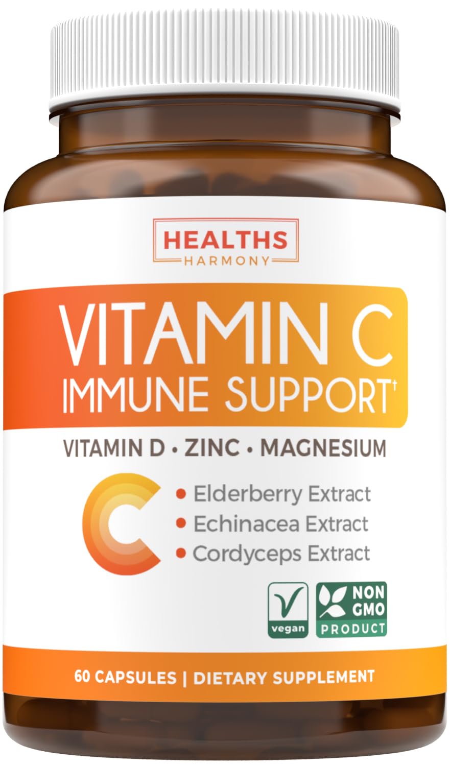 Flacon de 60 capsules de Vitamine C Healths Harmony