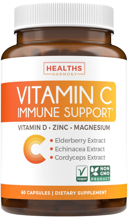 Flacon de 60 capsules de Vitamine C Healths Harmony