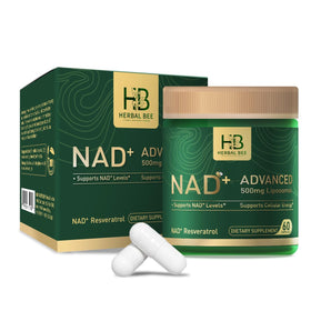 Flacon de 60 capsules Herbal Bee Liposomal NAD+ 500 mg