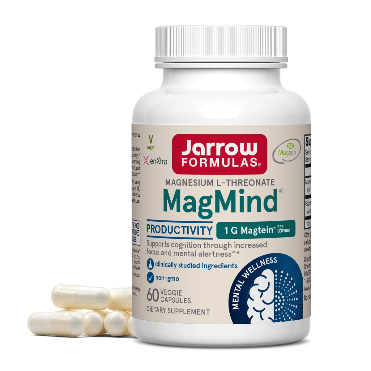 Flacon de 60 capsules Jarrow Formulas Magnesium L-Threonate