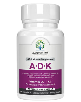 Flacon de 60 capsules NatureGenX ADK avec étiquette