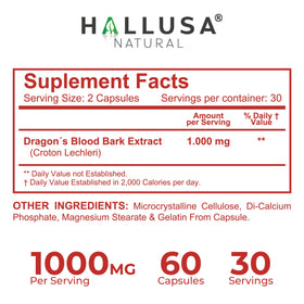 Flacon de 60 capsules Sangre de Drago Hallusa Natural