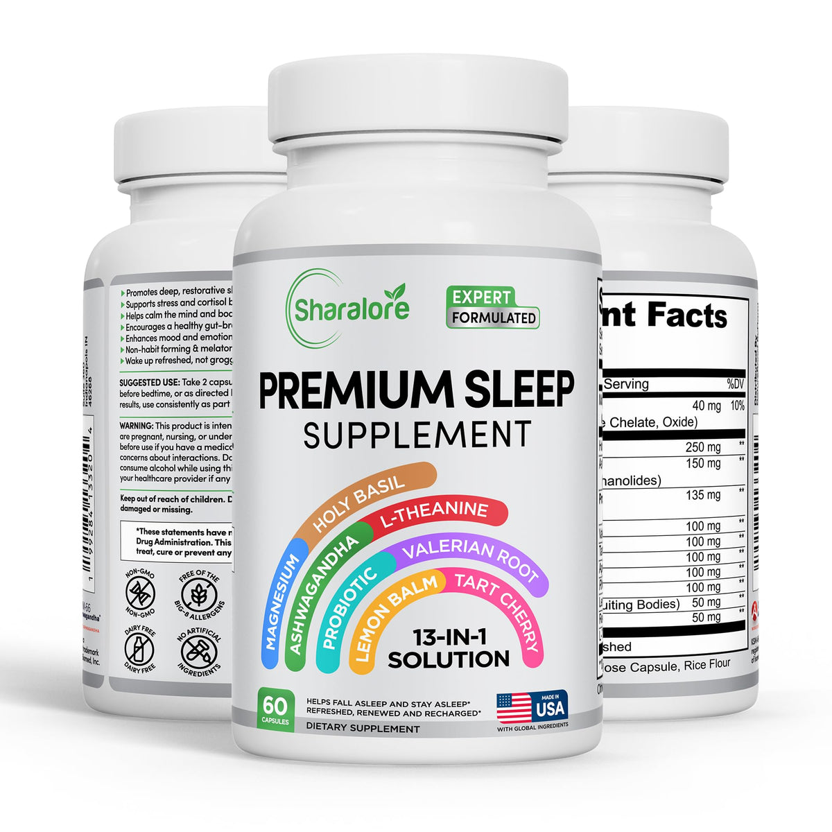 Flacon de 60 capsules Sharalore complément alimentaire sommeil