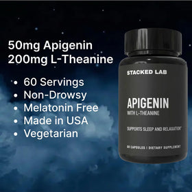 Flacon de 60 capsules STACKED LAB Apigenin et L-Theanine