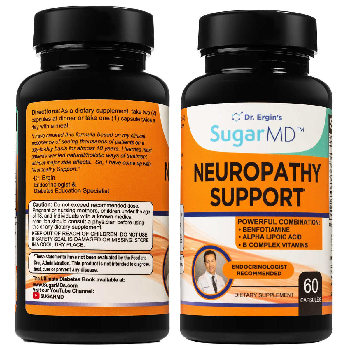 Flacon de 60 capsules SugarMD Complément Alimentaire Neuropathie