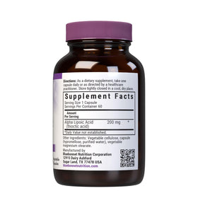 Flacon de 60 capsules végétales BlueBonnet Acide Alpha-Lipoïque