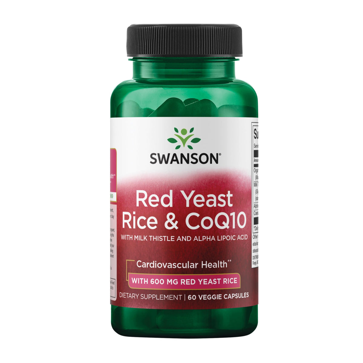 Flacon de 60 capsules végétales de riz rouge et CoQ10 Swanson
