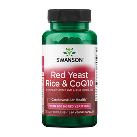 Flacon de 60 capsules végétales de riz rouge et CoQ10 Swanson