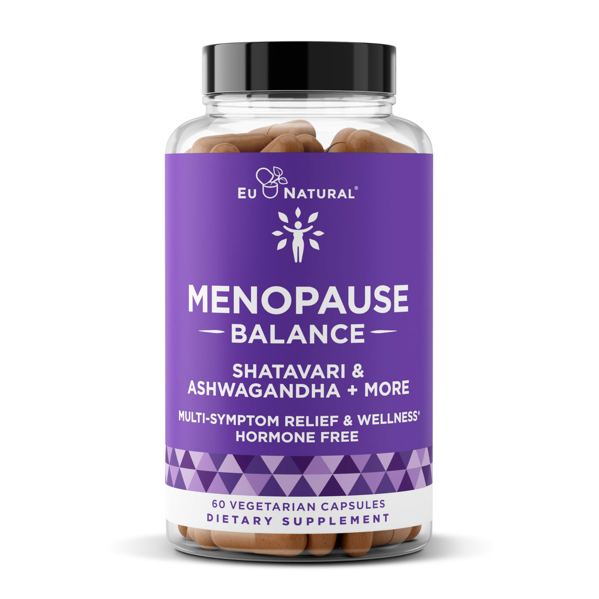 Flacon de 60 capsules végétales Eu Natural Menopause vue de face