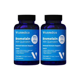 Flacon de 60 capsules végétales VitaMedica Bromélaïne & Quercétine